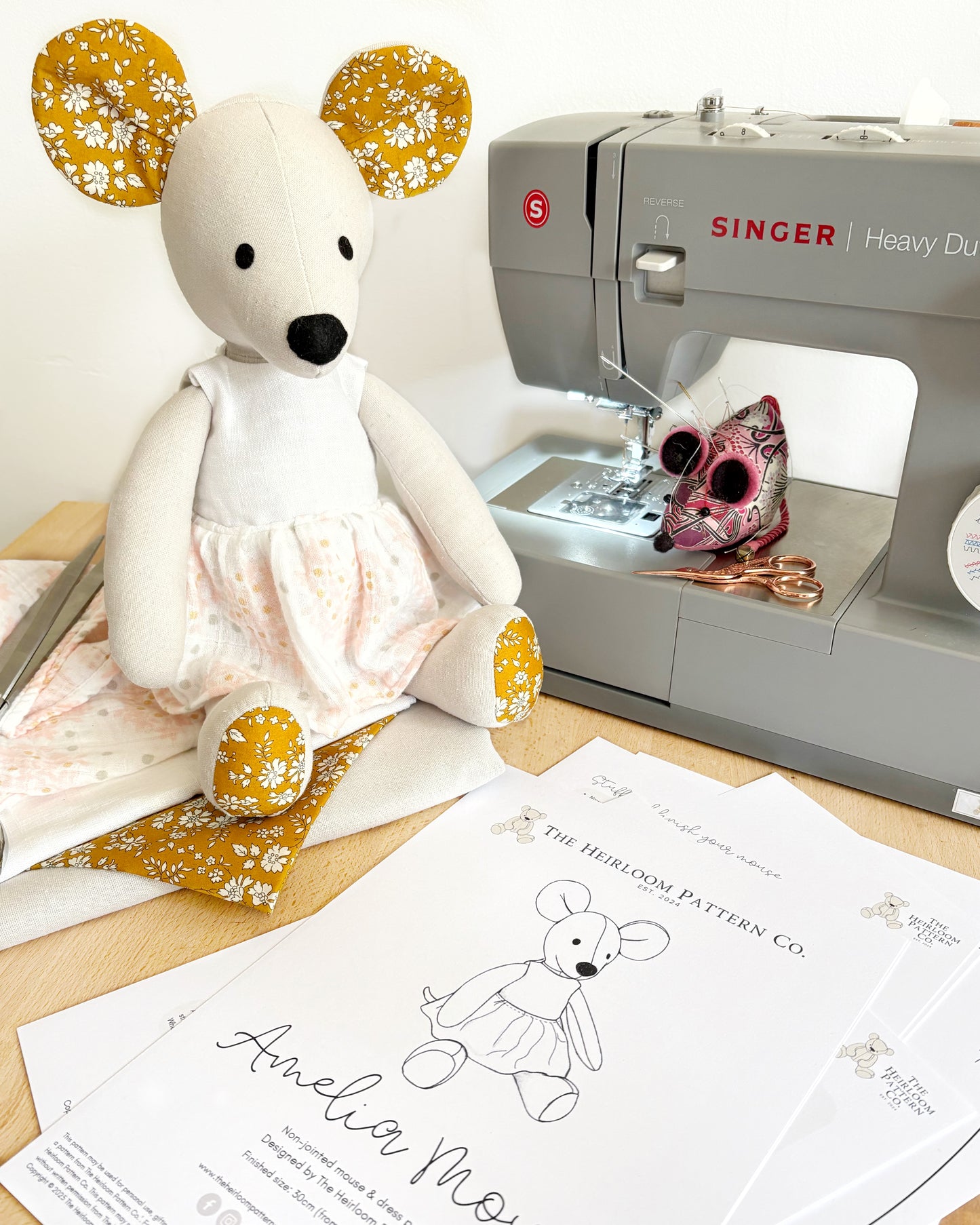 Amelia Memory Mouse Sewing Pattern - Printed