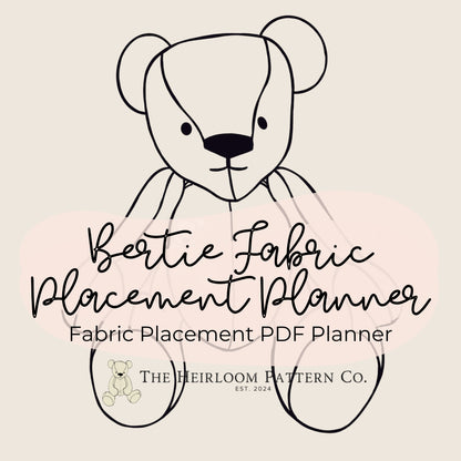 Bertie Memory Bear Fabric Placement Planner PDF