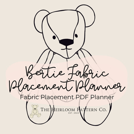 Bertie Memory Bear Fabric Placement Planner PDF
