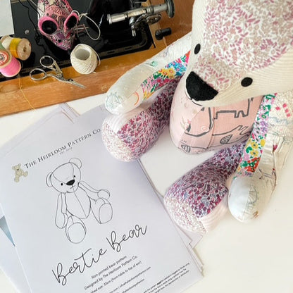 Printed Pattern for the Bertie Memory Bear