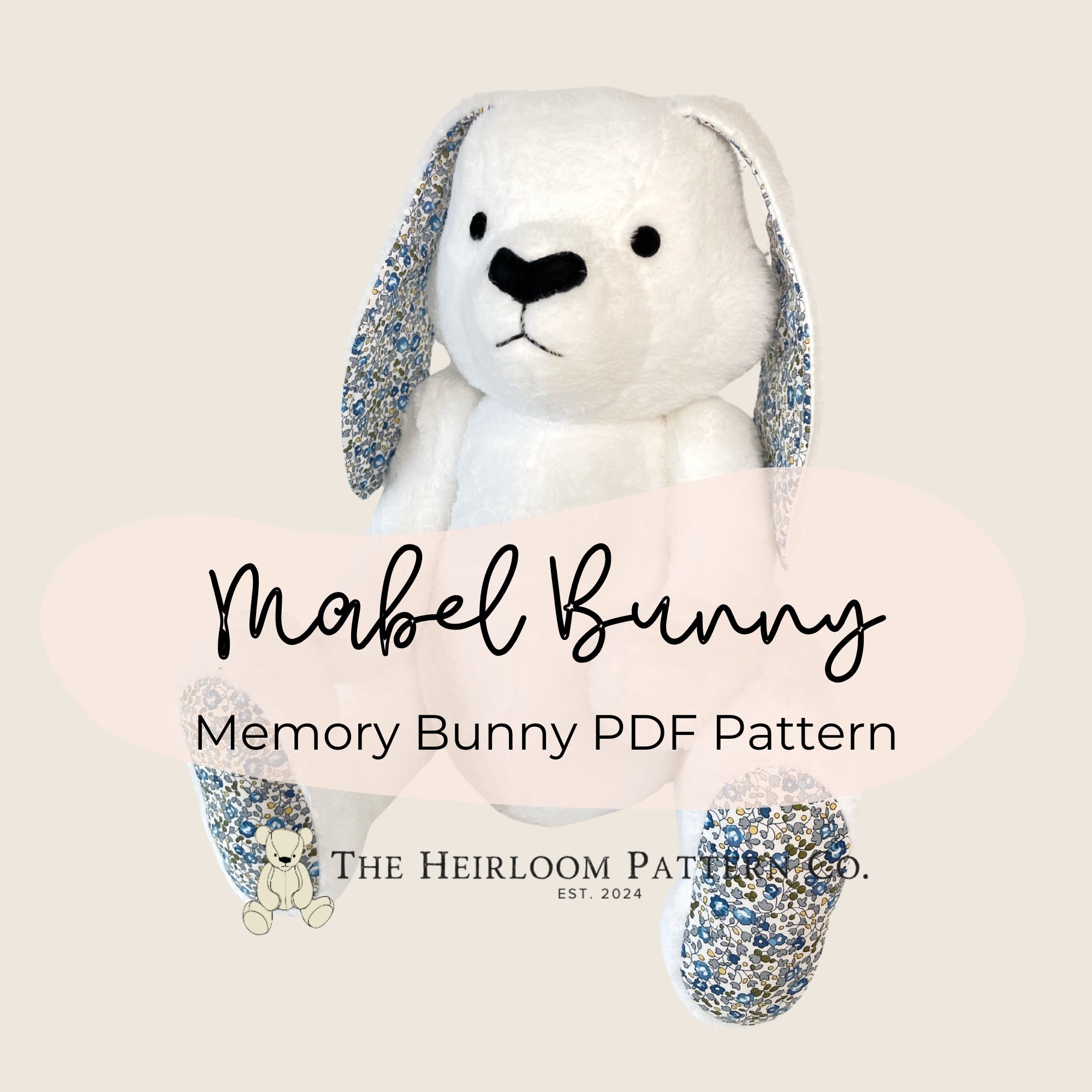 Mabel Memory Bunny PDF Sewing Pattern – The Heirloom Pattern Co.