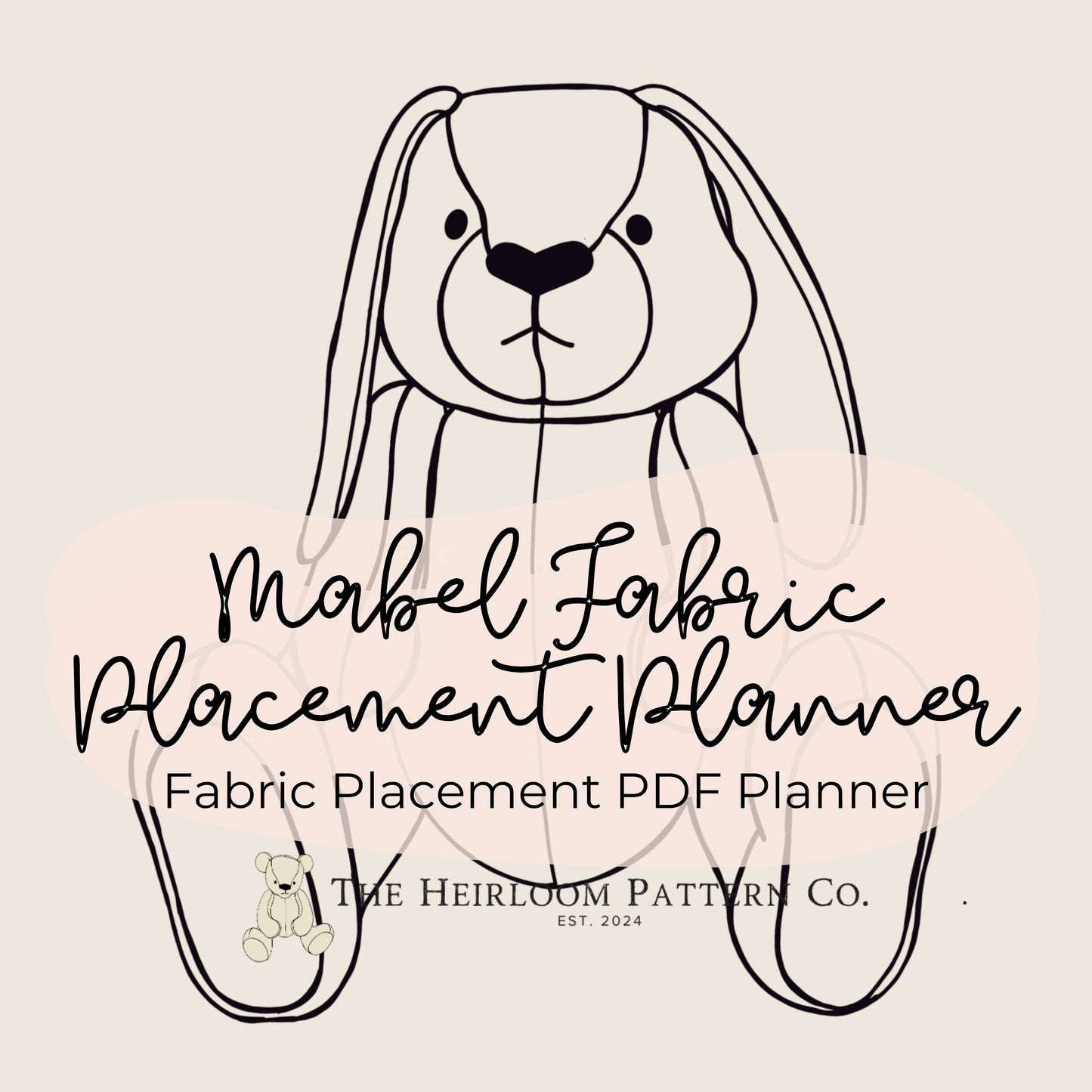 Digital Memory Bunny Planner fabric placement