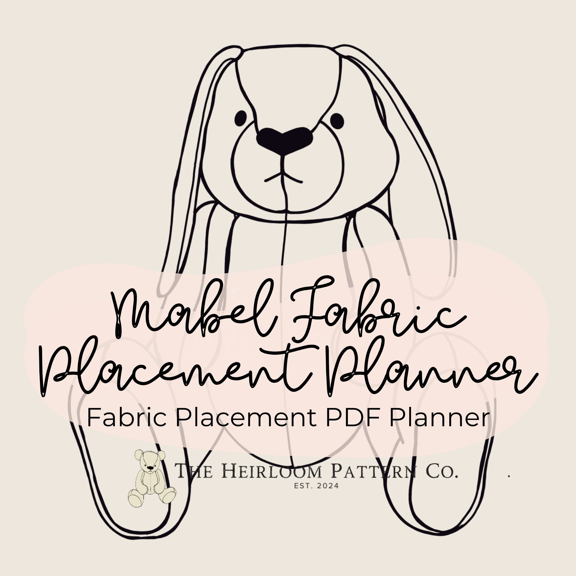 Digital Memory Bunny Planner fabric placement