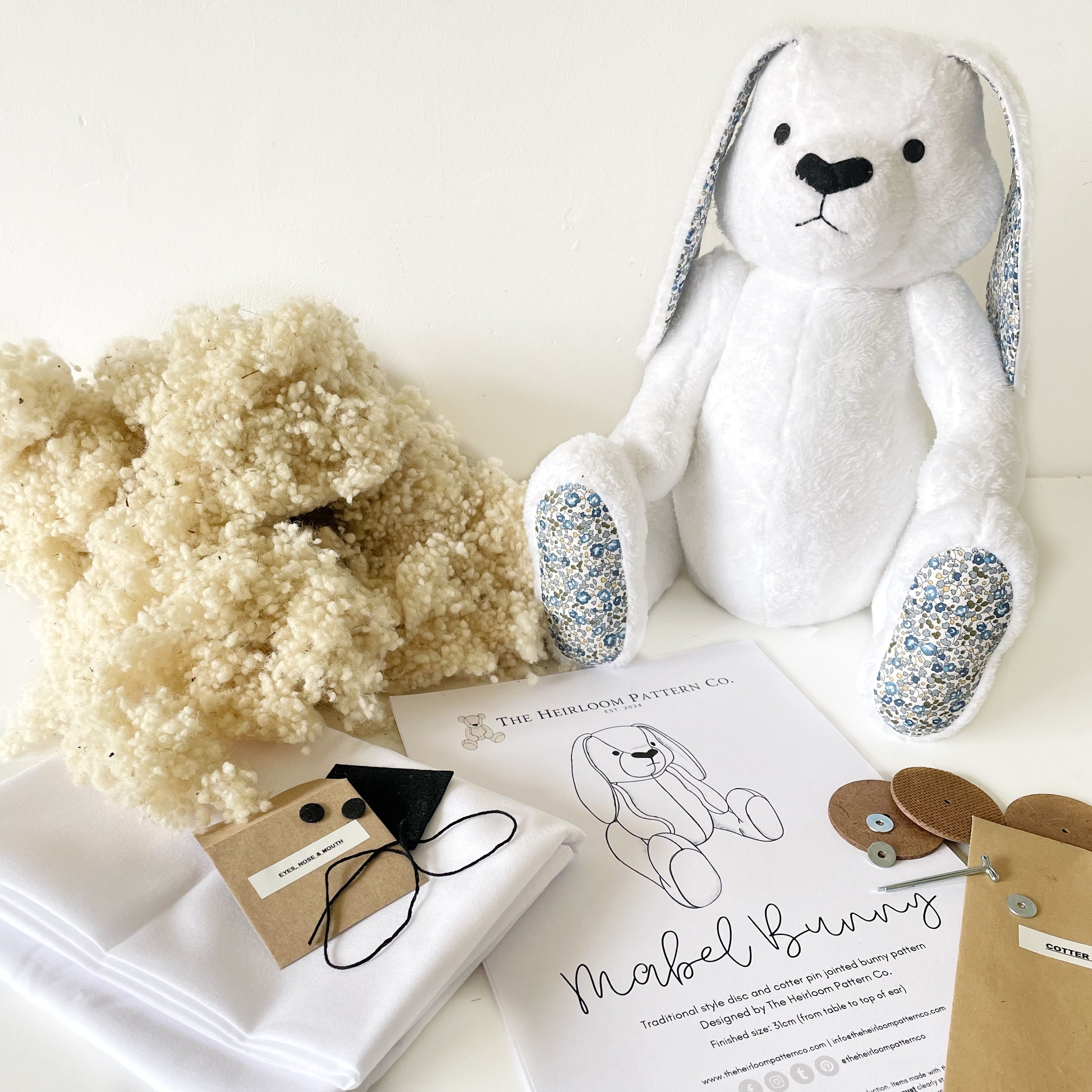 Full kit for mabel memory bear bunny pattern