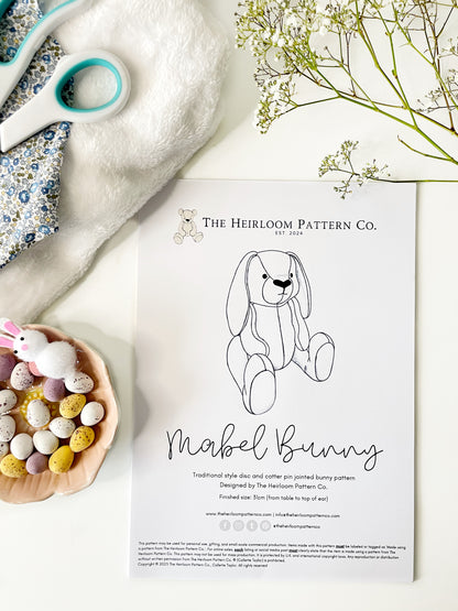 mabel memory bear bunny sewing pattern
