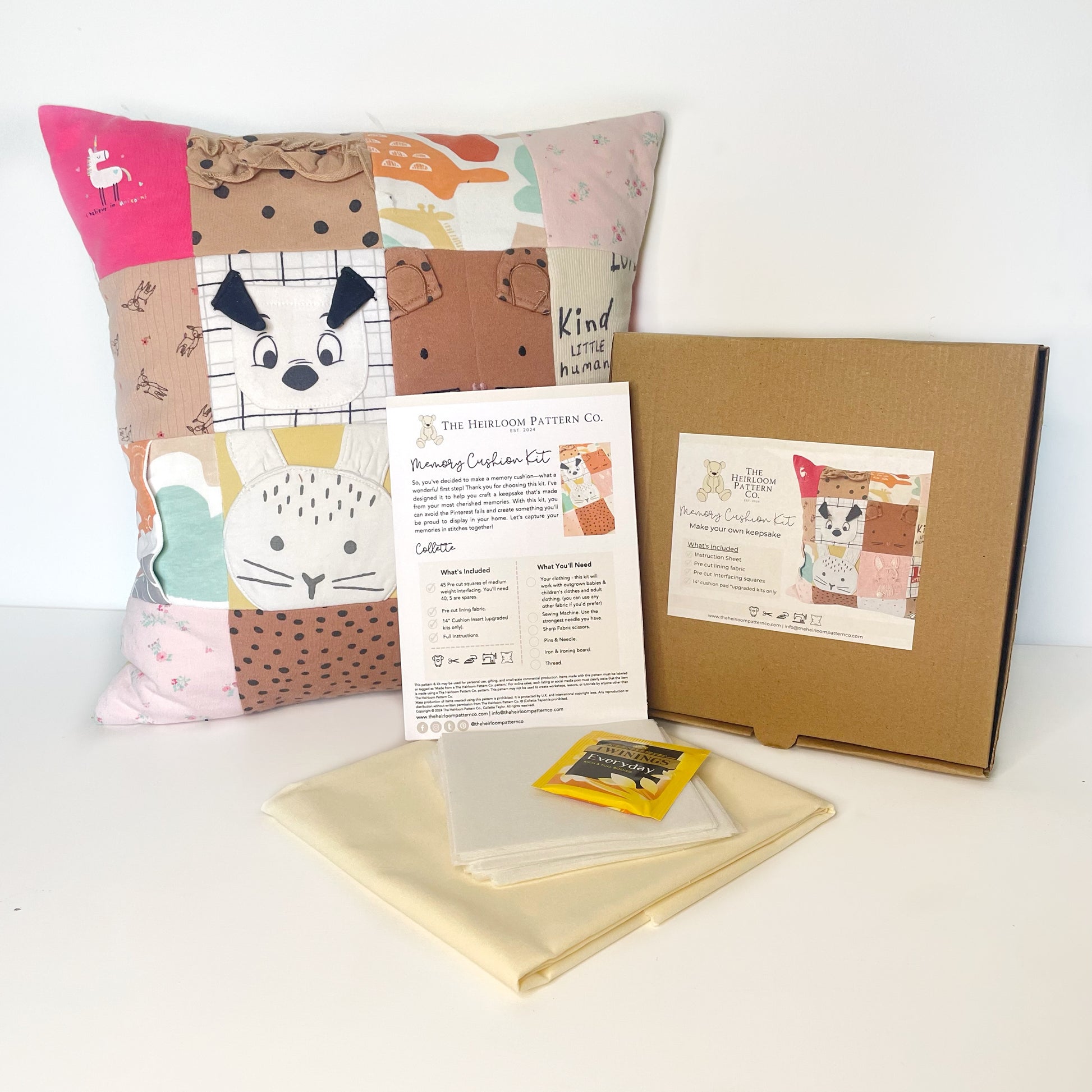 Patchwork Memory Cushion DIY Kit – The Heirloom Pattern